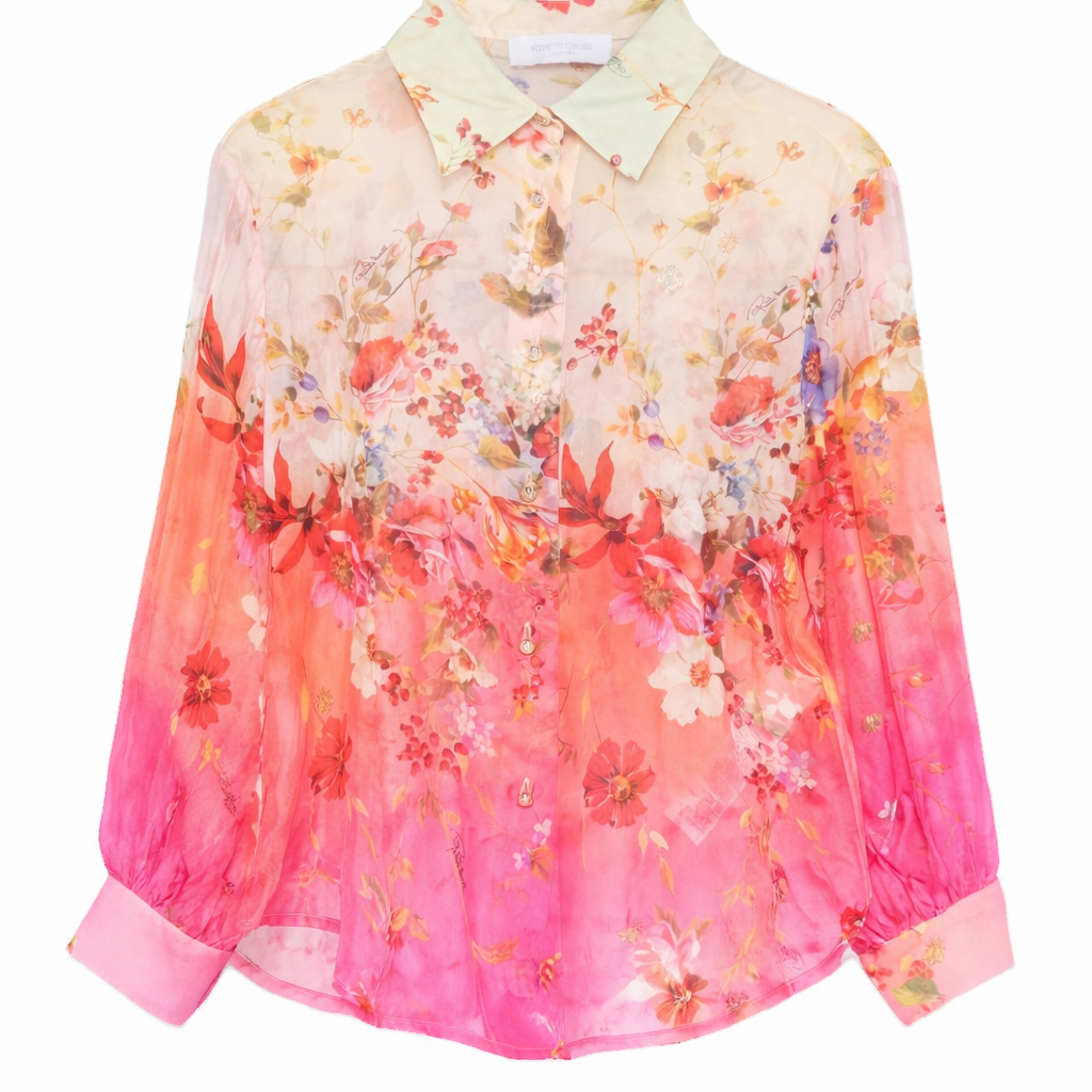 Camicia per bambina Roberto Cavalli Kids multicolore con stampa floreale all-over CGP26160CA MIAMI FL. ROBERTO CAVALLI KIDS