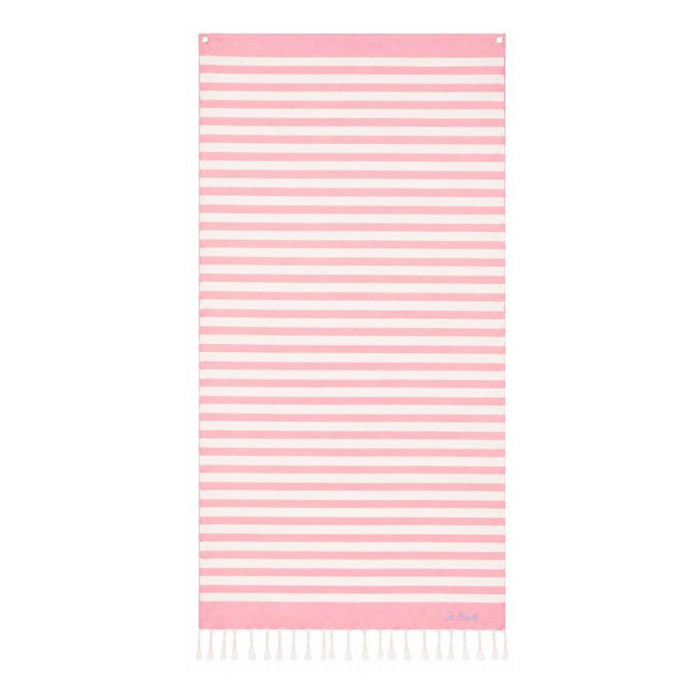 Telo mare MC2 Saint Barth rosa e beige con motivo a righe FOUT012 00640L MC2 ST. BARTH KIDS