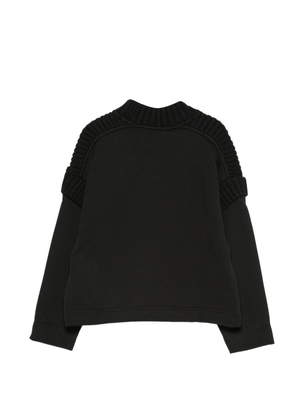 Felpa per bambina Emilio Pucci Junior nera con dettagli a coste PZ4A40 Z3183 930AZ EMILIO PUCCI KIDS