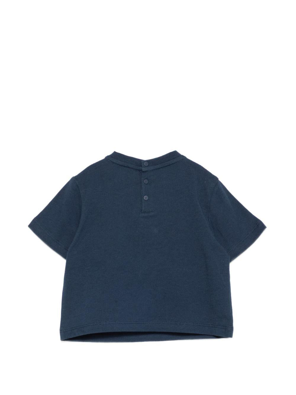 T-shirt per neonato Emporio Armani Kids blu con stampa grafica sul davanti EB001078 AF21820 UB096 EMPORIO ARMANI KIDS