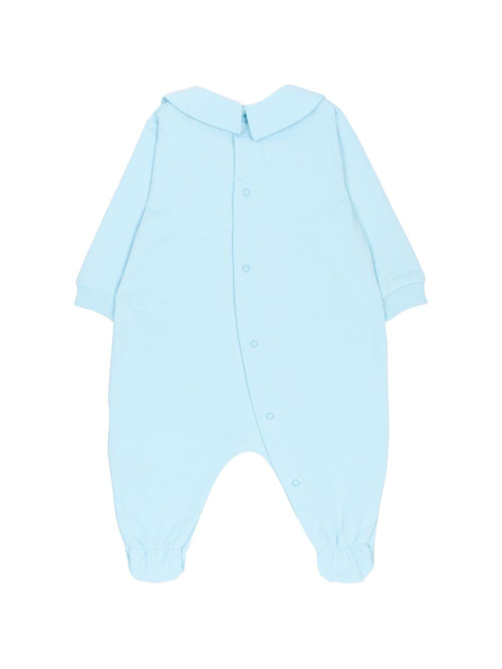 Tutina per neonato Moschino Kids azzurra con stampa Teddy Bear MUY098LCA19 40304 MOSCHINO KIDS