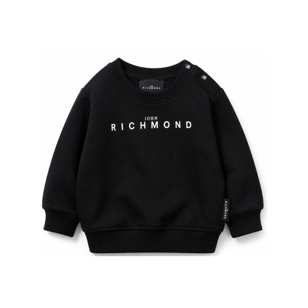 Felpa per neonati John Richmond Kids nero con stampa logo sul davanti RIA26003FE BLACK JOHN RICHMOND KIDS
