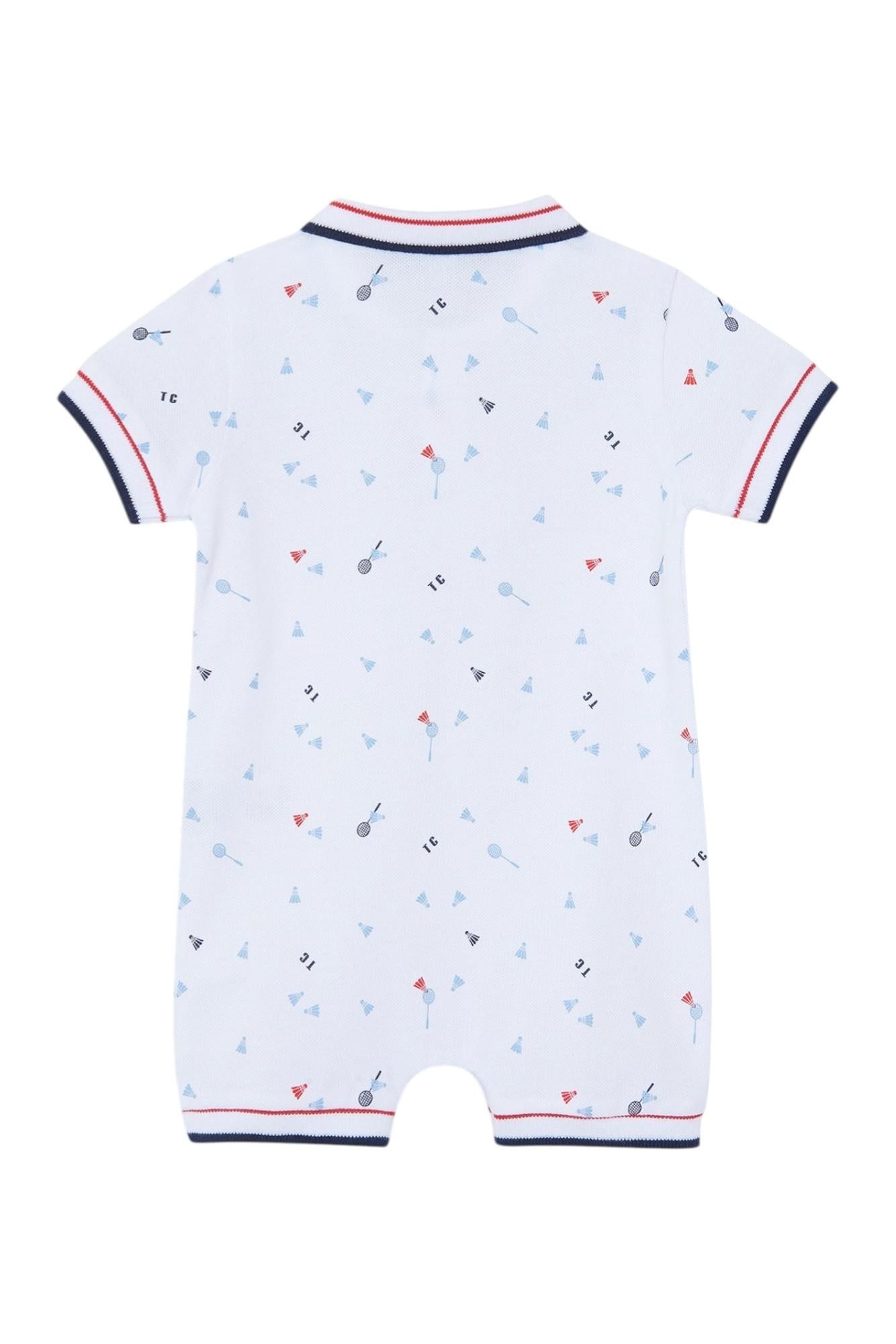 Tutina per neonato Tartine Et Chocolat bianca con stampa "sport club" CC33011 01 TArtine & Chocolat