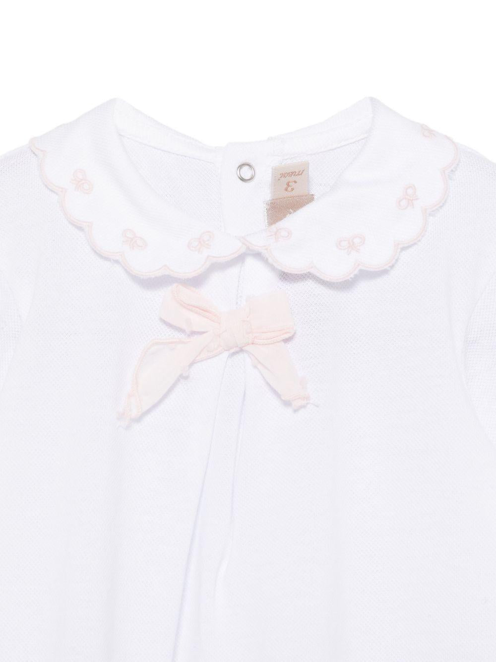 Tutina per neonata La Stupenderia bianca con colletto con bordo smerlato 2TBTT54 P01PIN LA STUPENDERIA