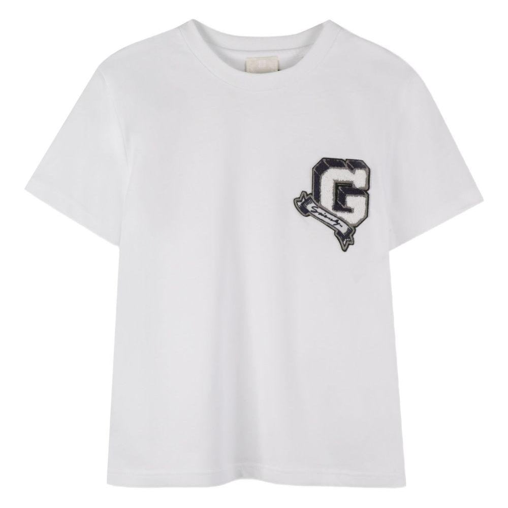 T-shirt per bambino Givenchy Kids bianco in cotone con logo H30957 10P GIVENCHY KIDS