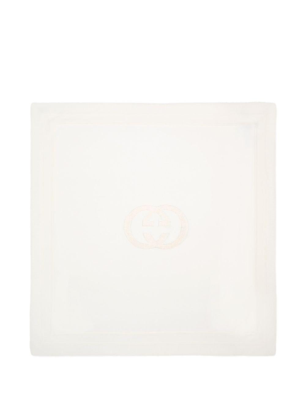 Coperta per neonati Gucci Kids ècru con dettaglio logo 8543053K111 9100 GUCCI KIDS