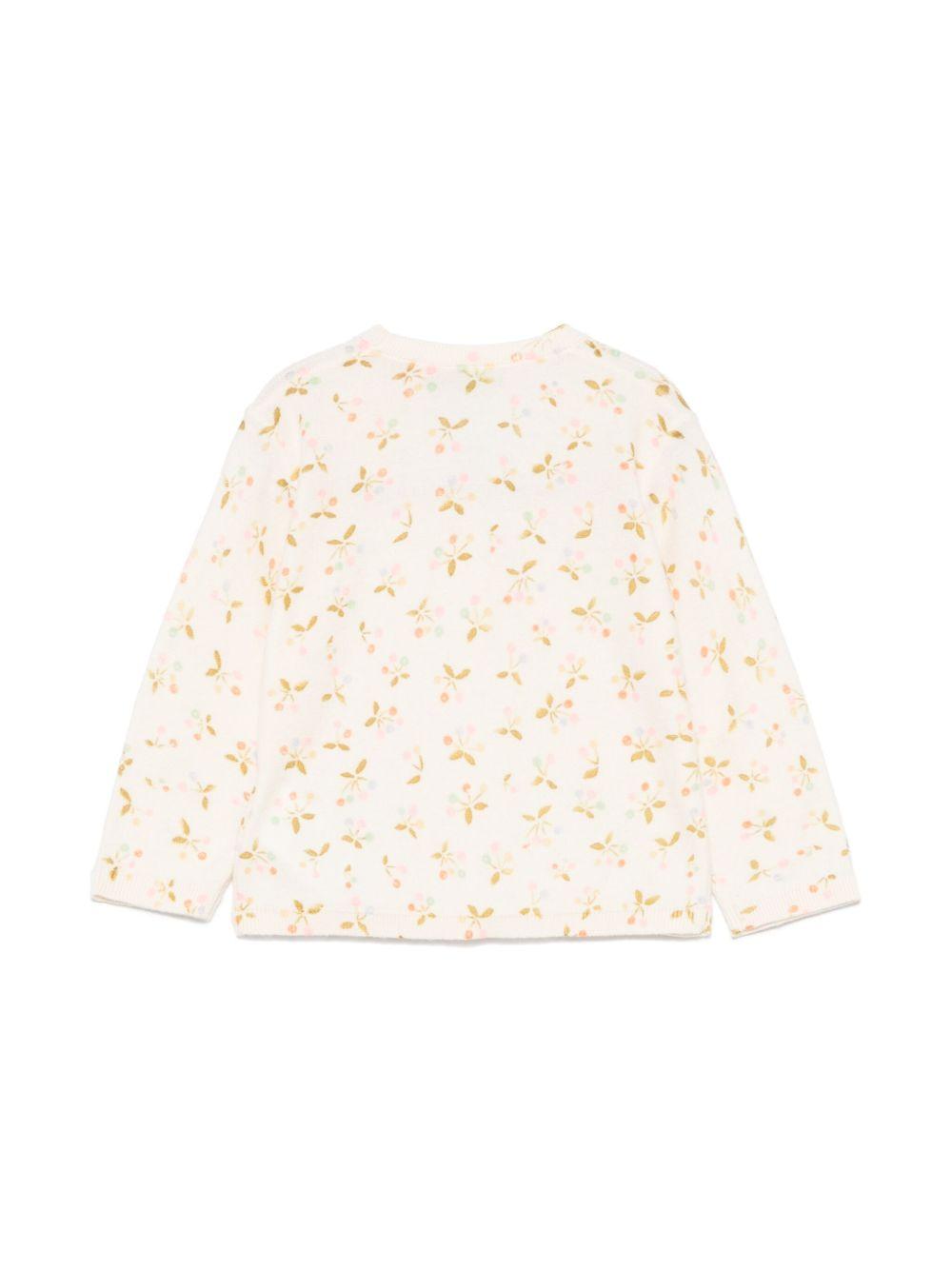 Cardigan Azia per neonata Bonpoint beige con scollo a V S05XCAK00006 620 BONPOINT