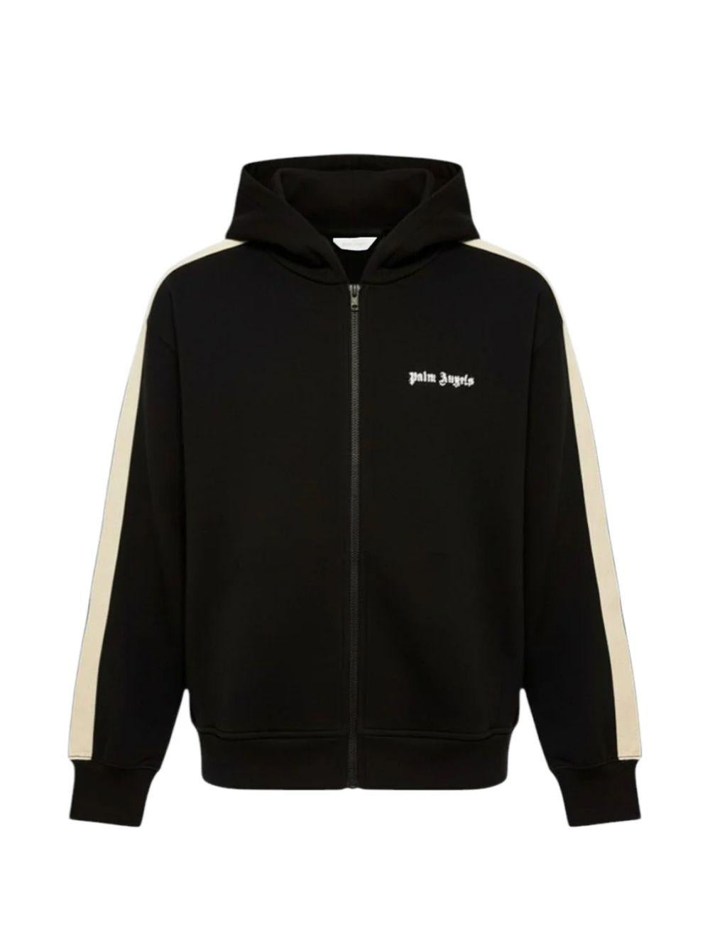 Felpa per bambino Palm Angels Kids nero con strisce sulle maniche PBBD017S26FLE001 110 PALM ANGELS KIDS
