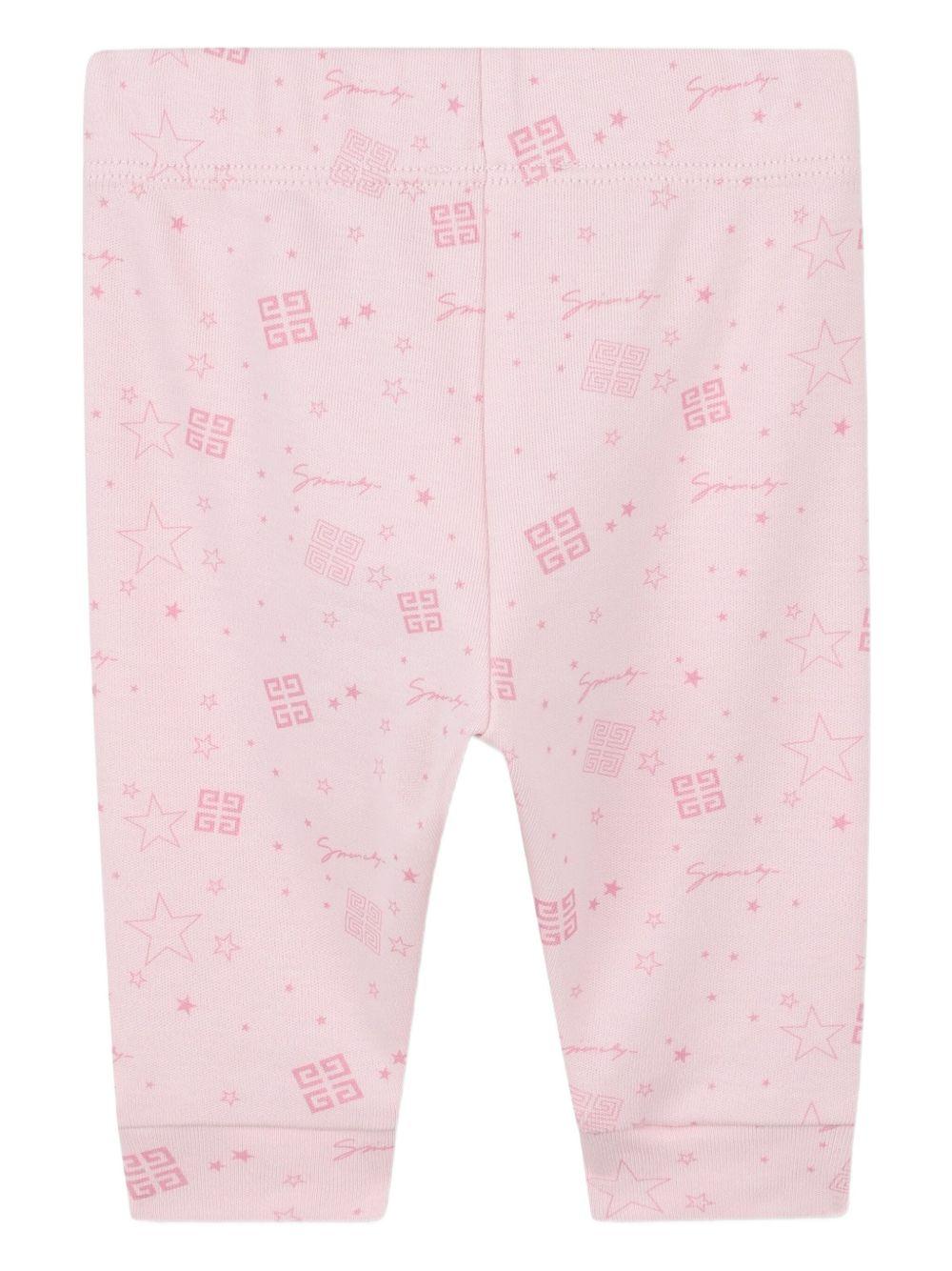 Set completo sportivo t-shirt e pantaloni Givenchy Kids rosa con dettaglio ruches H30870 465 GIVENCHY KIDS
