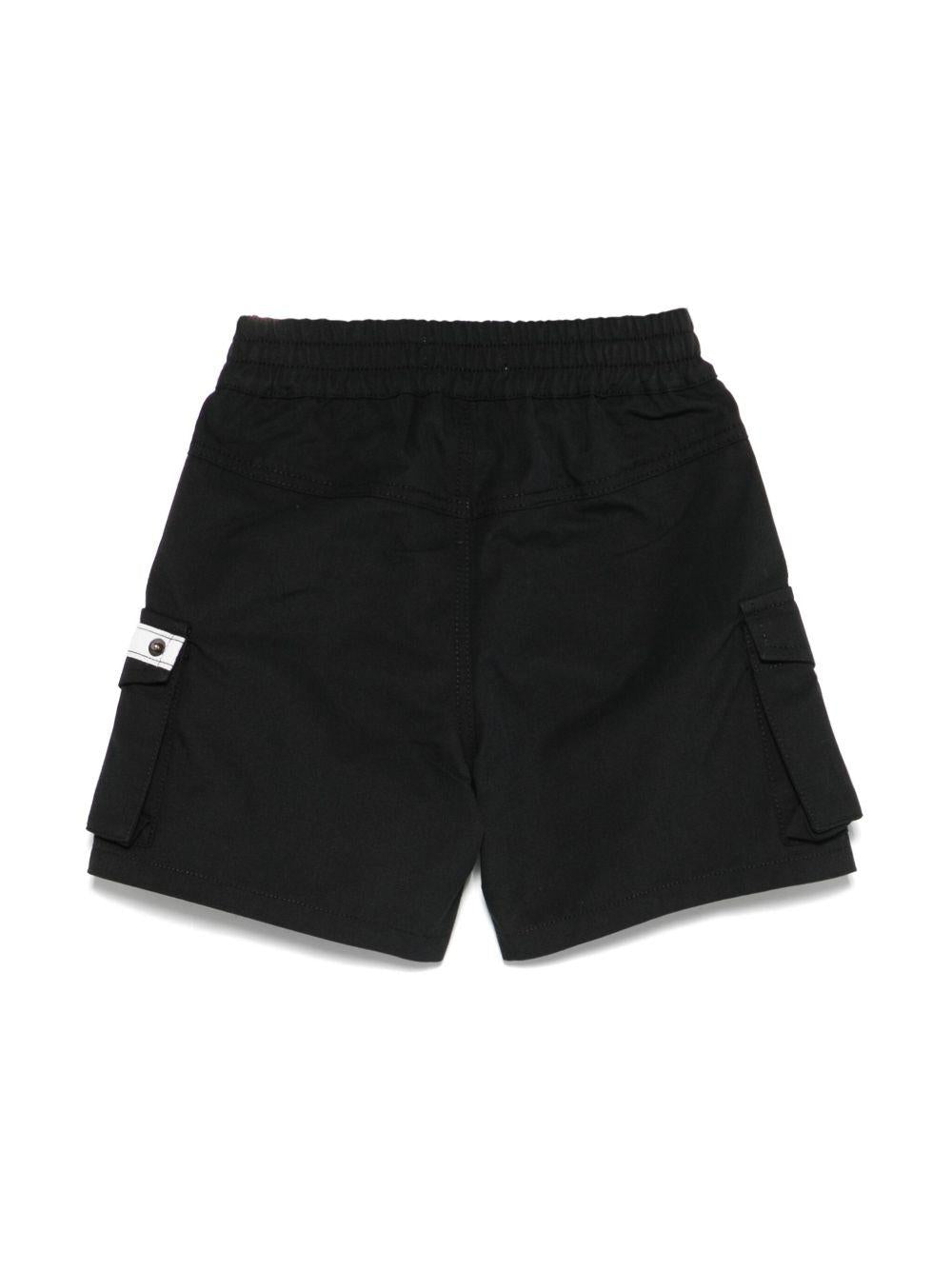 Cargo corti per neonato Moschino Kids nero con applicazione MUQ01EN0Z97 60100 MOSCHINO KIDS