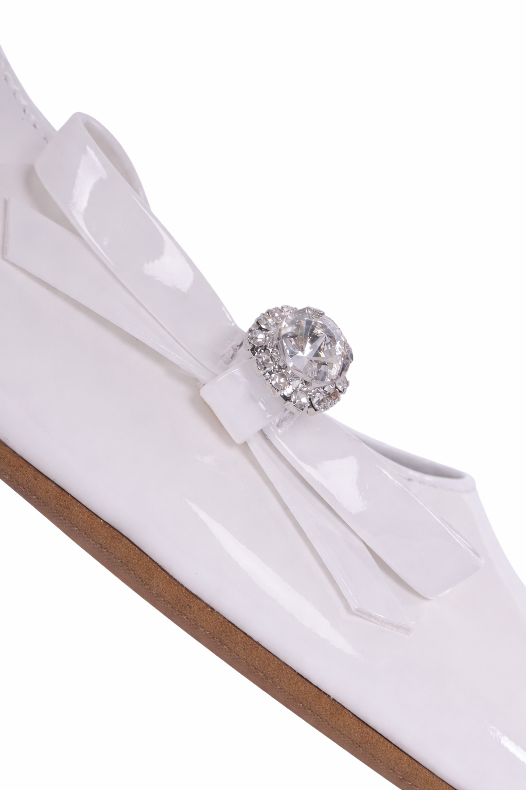 Ballerine per bambina Monnalisa bianche con fiocco e cristalli 87G000 7706 0099 MONNALISA