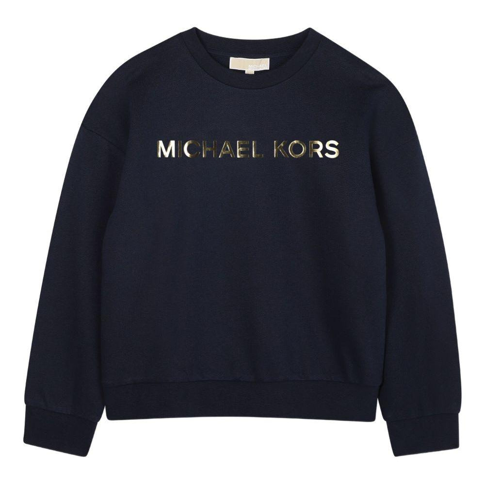 Felpa per bambina Michael Kors Kids blu con stampa logo R30469 849 MICHAEL KORS KIDS