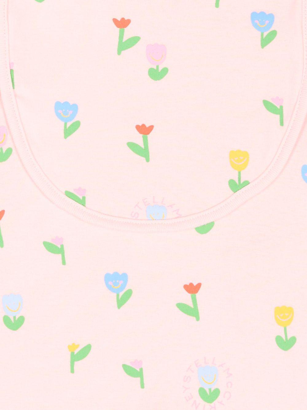 Set tutina e bavaglino per neonata Stella McCartney Kids rosa con stampa all-over TYB030 Z3648 51ZMC STELLA McCARTNEY KIDS