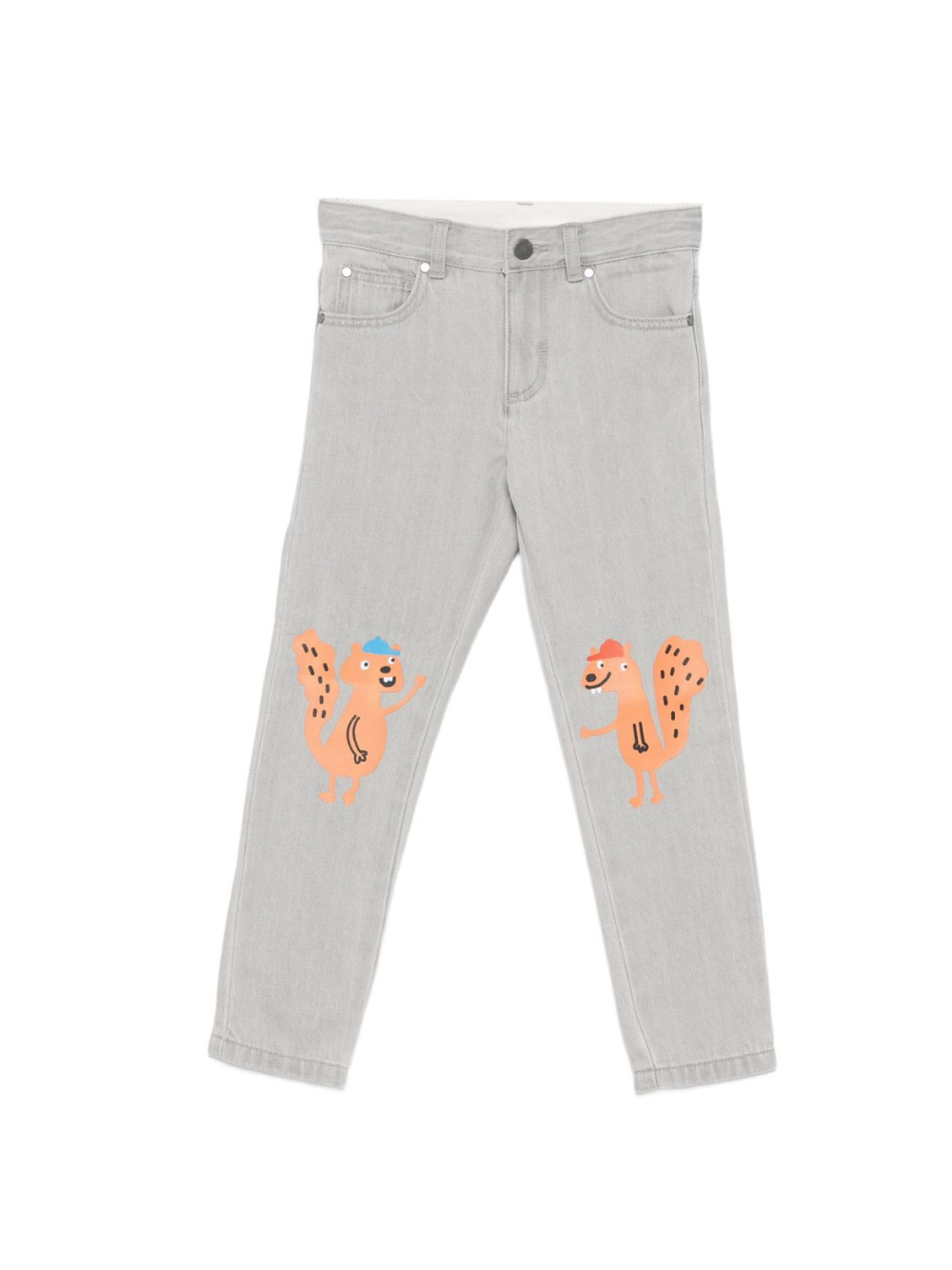 Jeans per bambino Stella McCartney Kids grigio con stampa scoiattolo TX6Q60 Z0746 970 STELLA McCARTNEY KIDS