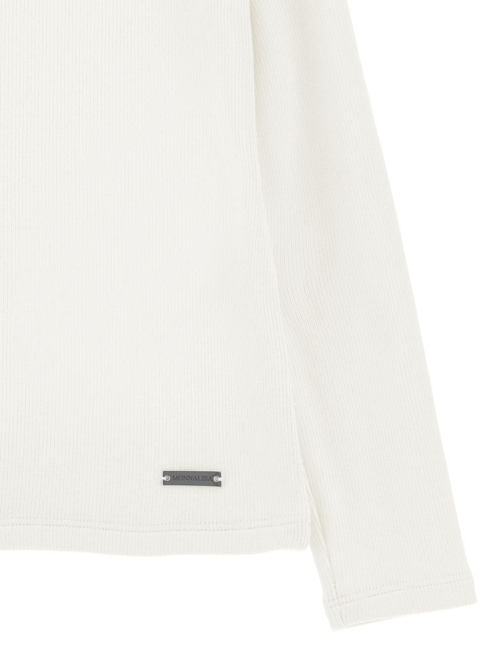 Maglione per bambina Monnalisa Kids bianco a collo alto 17HLUC 8212 0001 MONNALISA KIDS