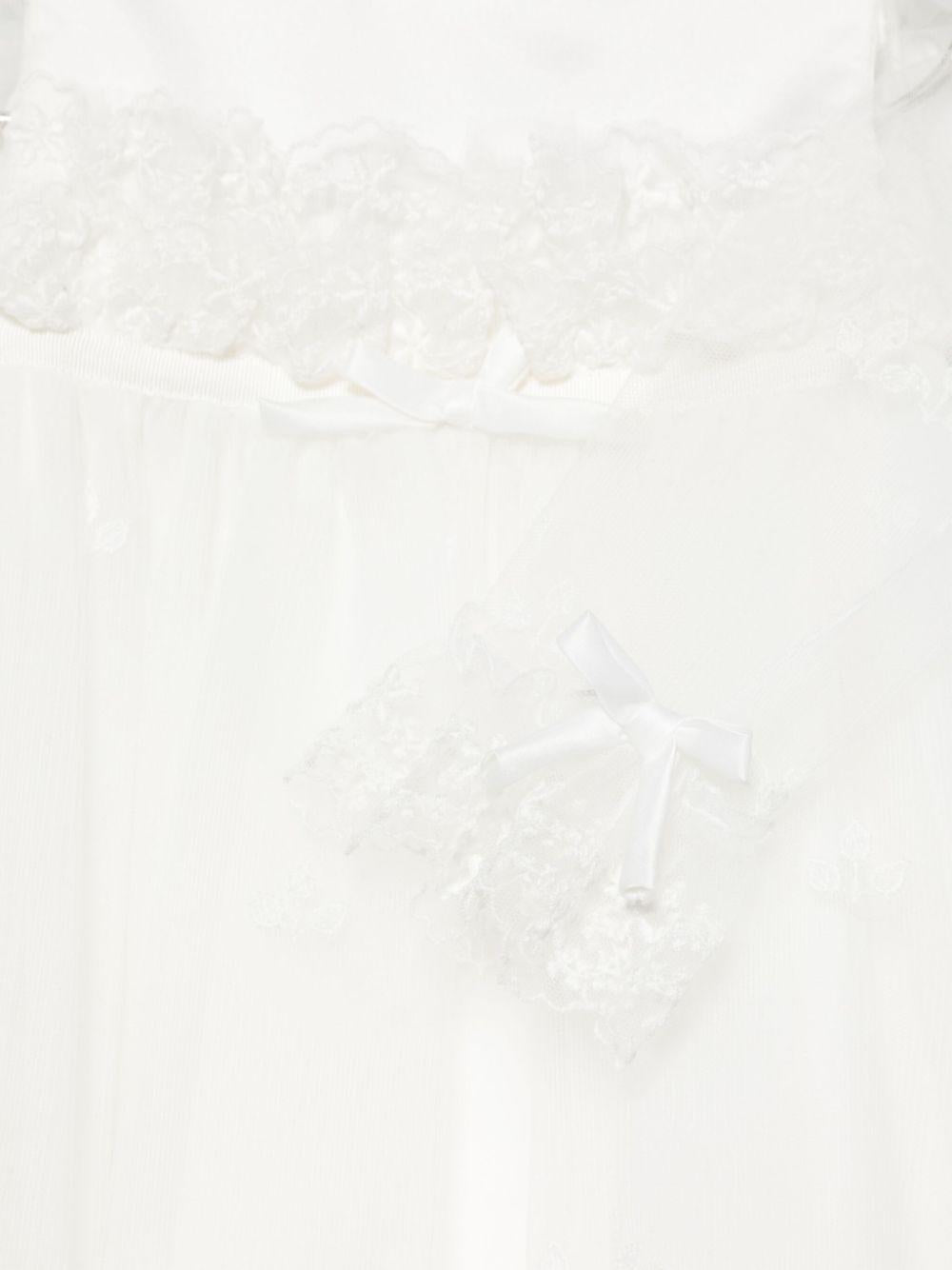 Abito per neonata Monnalisa bianco in tulle con design ricamato 73E906 5976 0001 MONNALISA