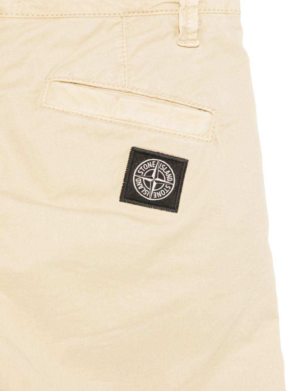Shorts in gabardine per bambino Stone Island Junior beige con passanti K1S16L100003S0009 V0195 STONE ISLAND JUNIOR