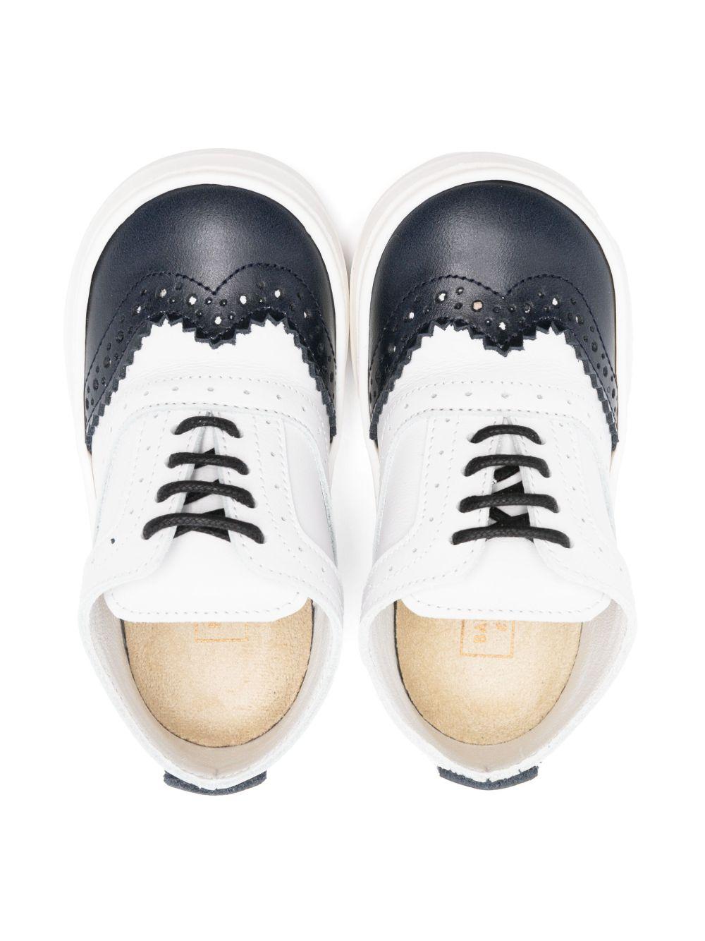 Brogues in pelle per bambino BabyWalker bianco con dettaglio traforato PB5275 WHITE/BLUE BABYWALKER KIDS