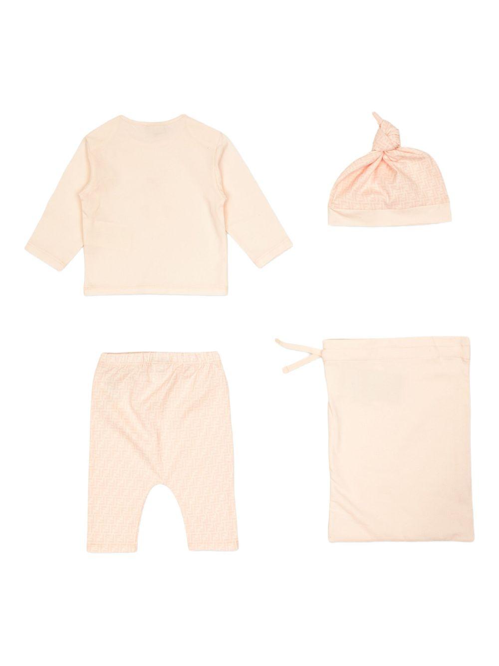 Set per neonati Fendi Kids rosa con motivo FF BUK140 ST8 F0C11 FENDI KIDS