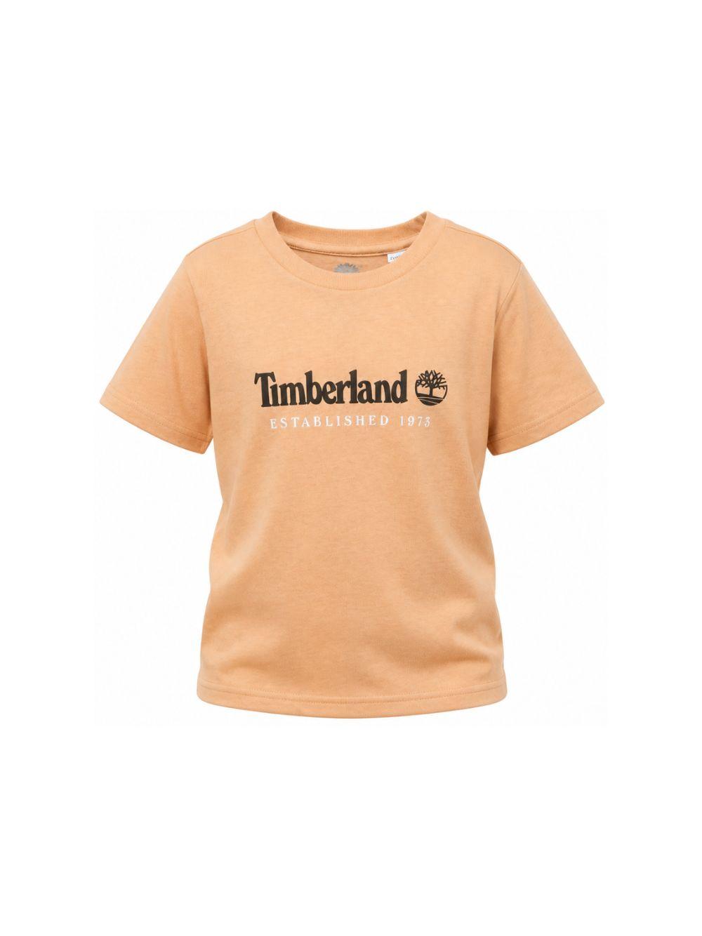 T-shirt per bambino Timberland Kids beige con stampa logo T60968 230 TIMBERLAND KIDS