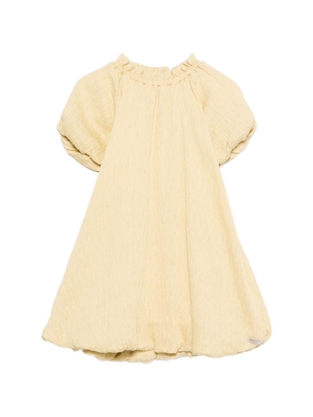 Abito Dilan per bambina Donsje giallo con scolle con arricciature 4114600 00210 DONSJE KIDS