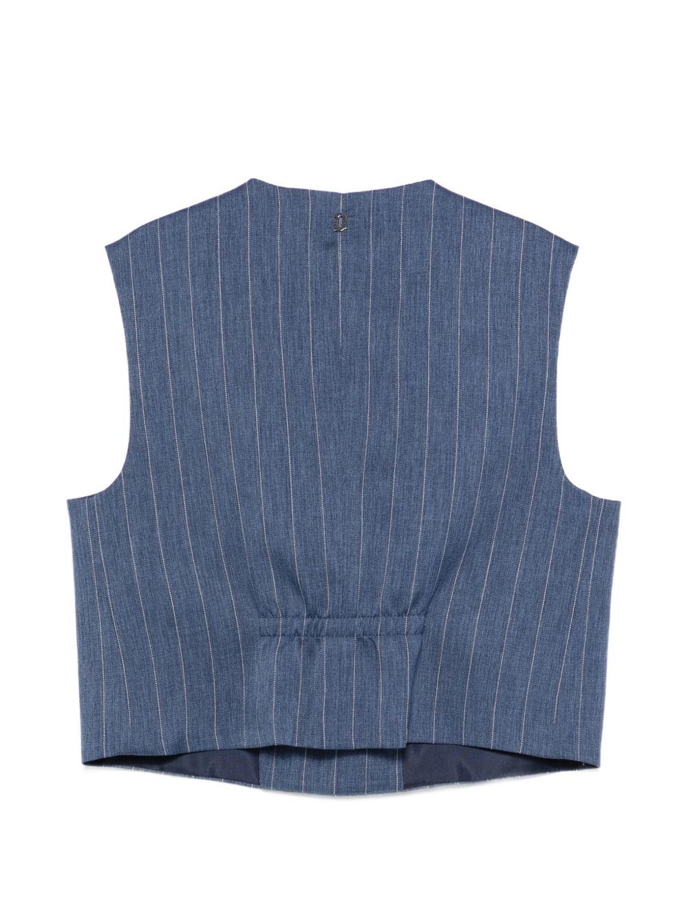 Gilet per bambino DONDUP Kids blu con motivo gessato DMGL0030TV117 4019 DONDUP KIDS