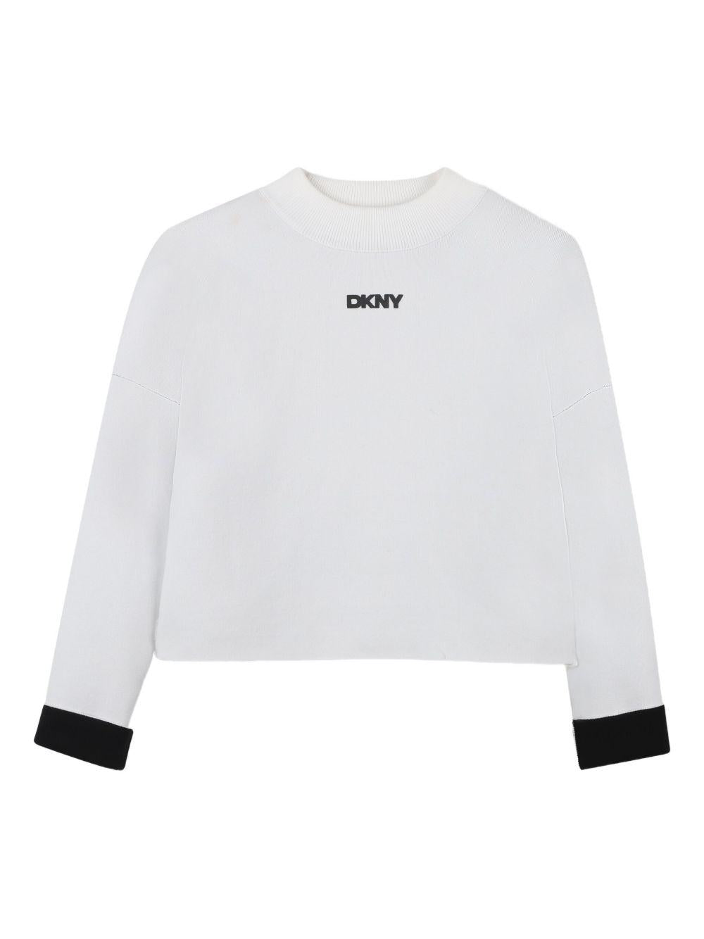 Maglione per bambina Dkny Kids multicolore con dettaglio con logo D62379 M91 DKNY