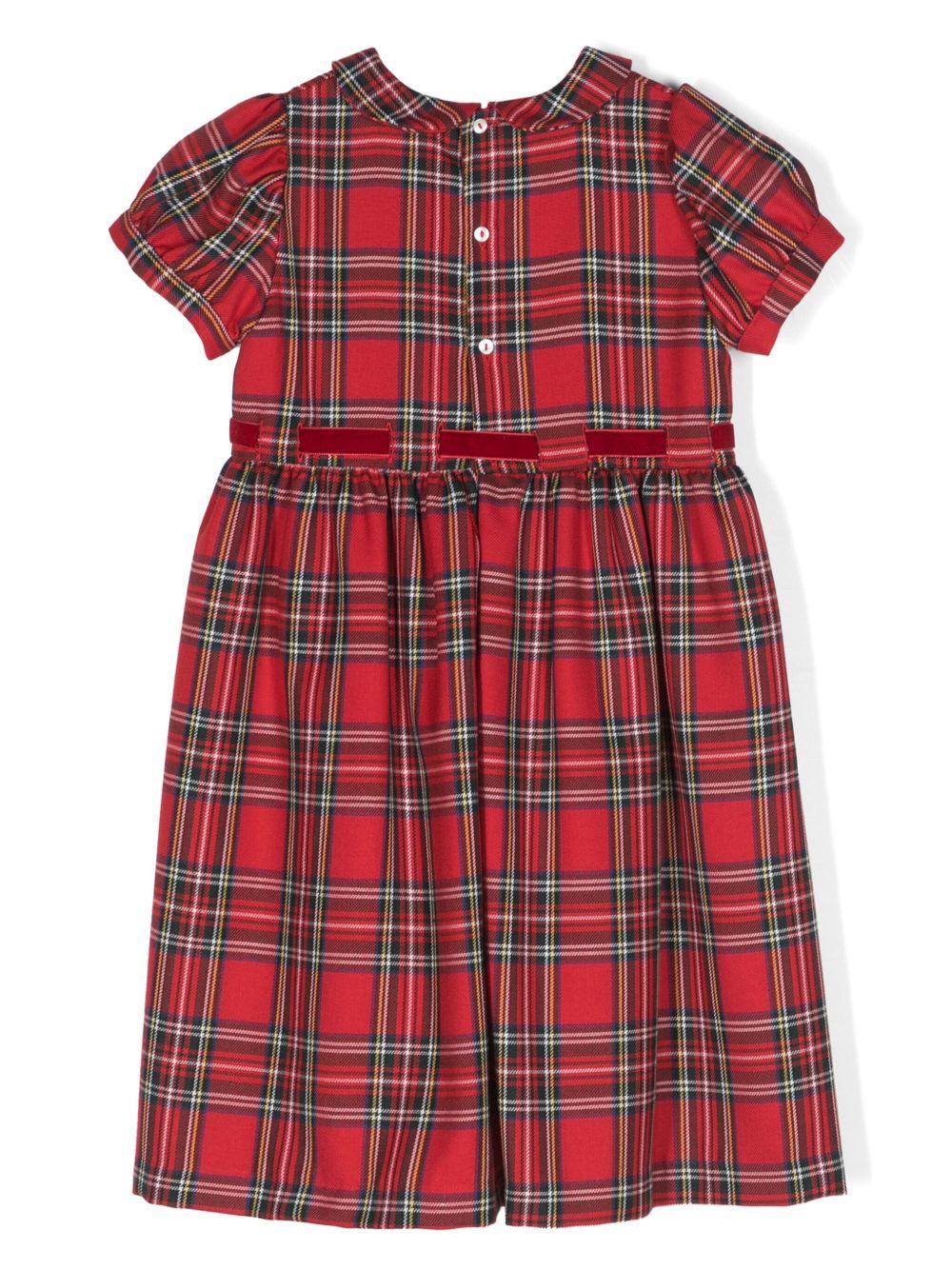 Abito per neonata Mariella Ferrari rosso con motivo tartan ABK24BISMC 026 MARIELLA FERRARI