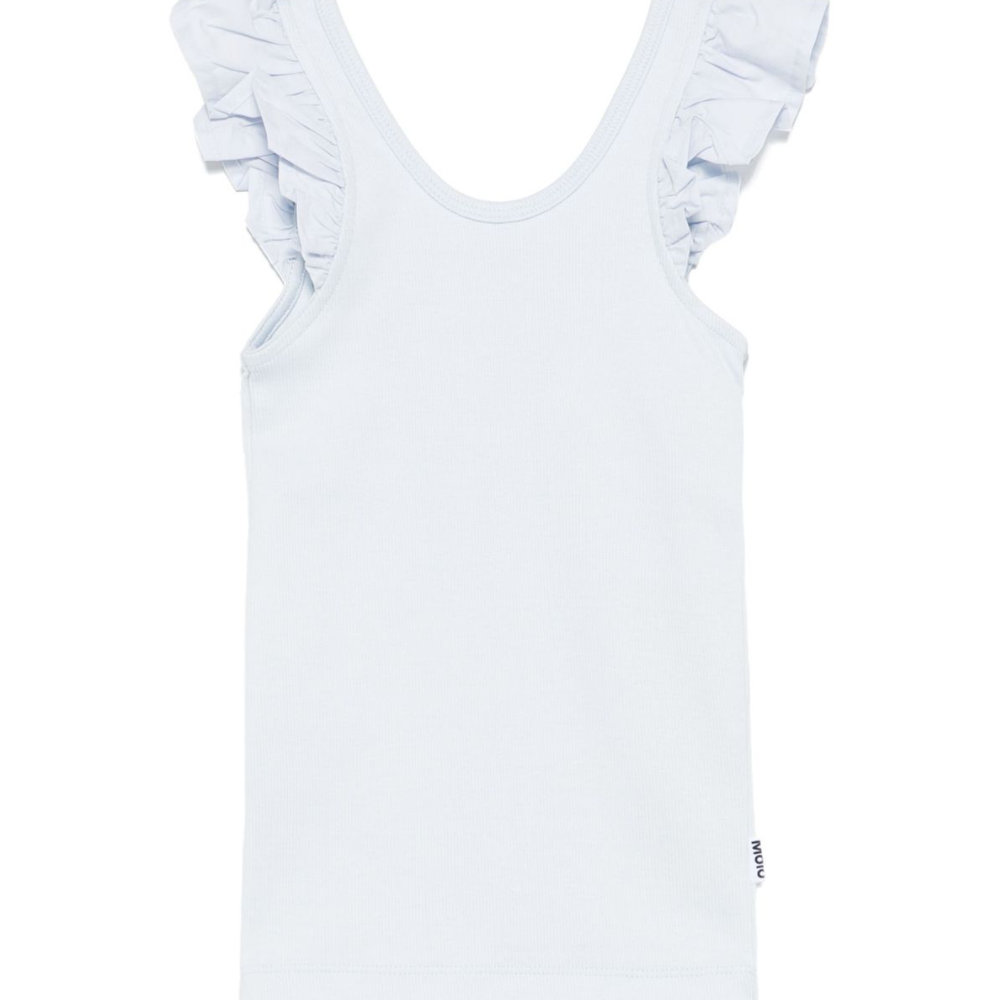 Top per bambina Molo azzurro con ruches e scollo ampio 2S25A106 5467 MOLO KIDS