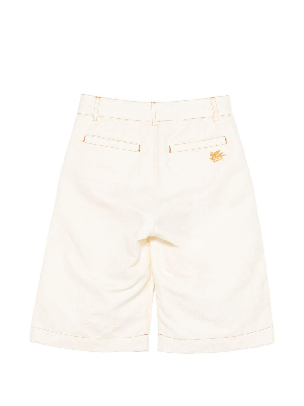 Shorts per bambino Etro Kids bianco con Pegaso ricamato sul retro GY6P09 I0308 105 ETRO KIDS