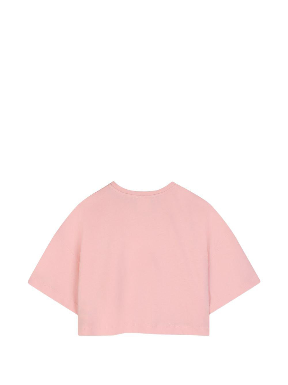 T-shirt per bambina Givenchy Kids rosa con taglio crop H31559 46G GIVENCHY KIDS