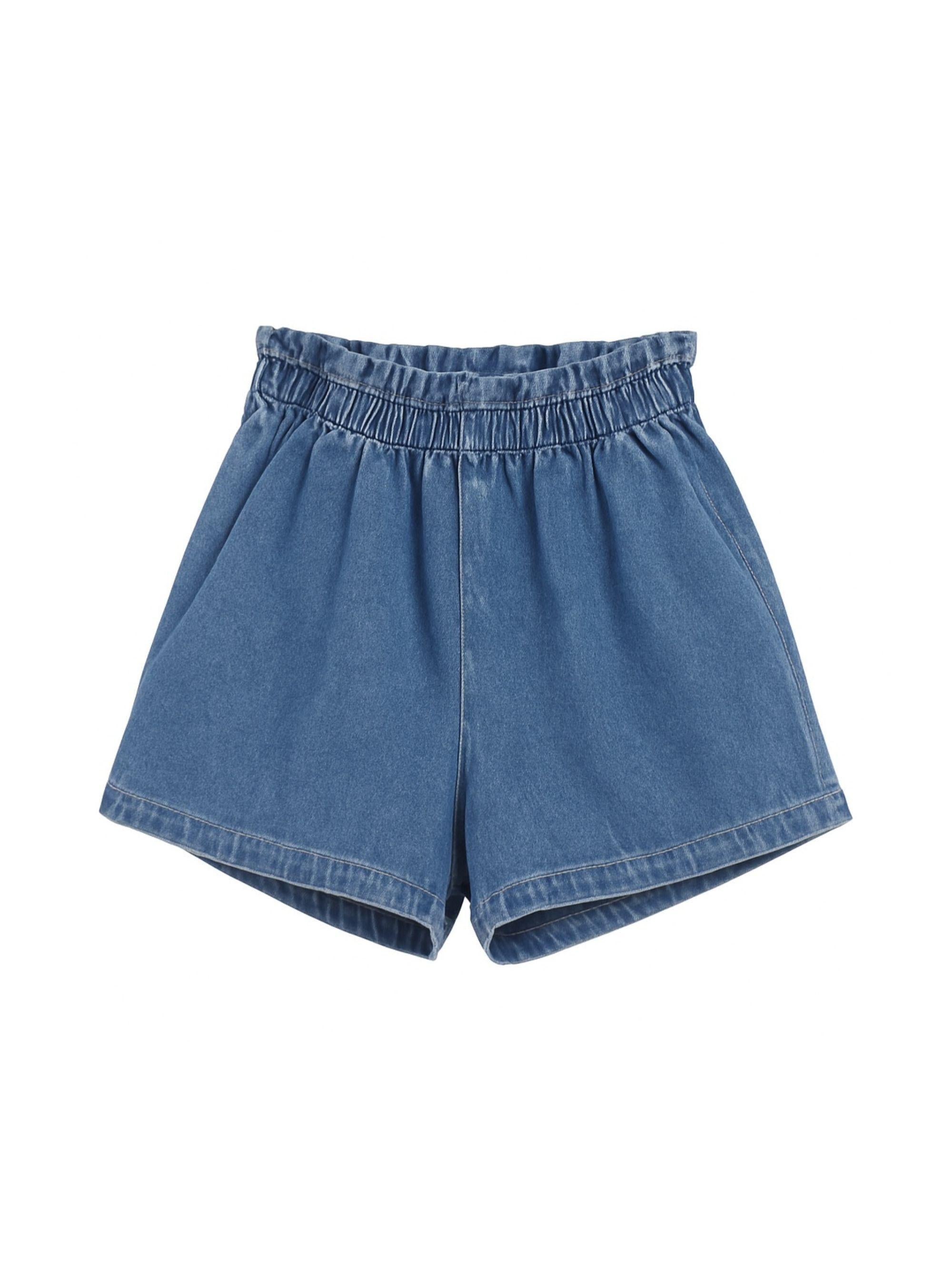 Shorts per bambina Bonpoint denim con vita elasticizzata S06GBEW00008 015A BONPOINT KIDS