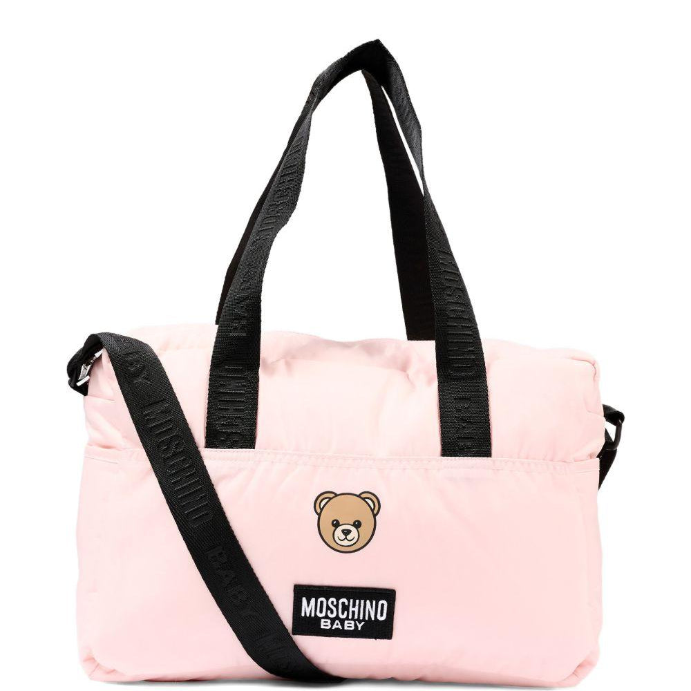 Borsa fasciatoio per neonata Moschino Kids rosa con stampa Teddy Bear MUX05WL3A89 50209 MOSCHINO KIDS