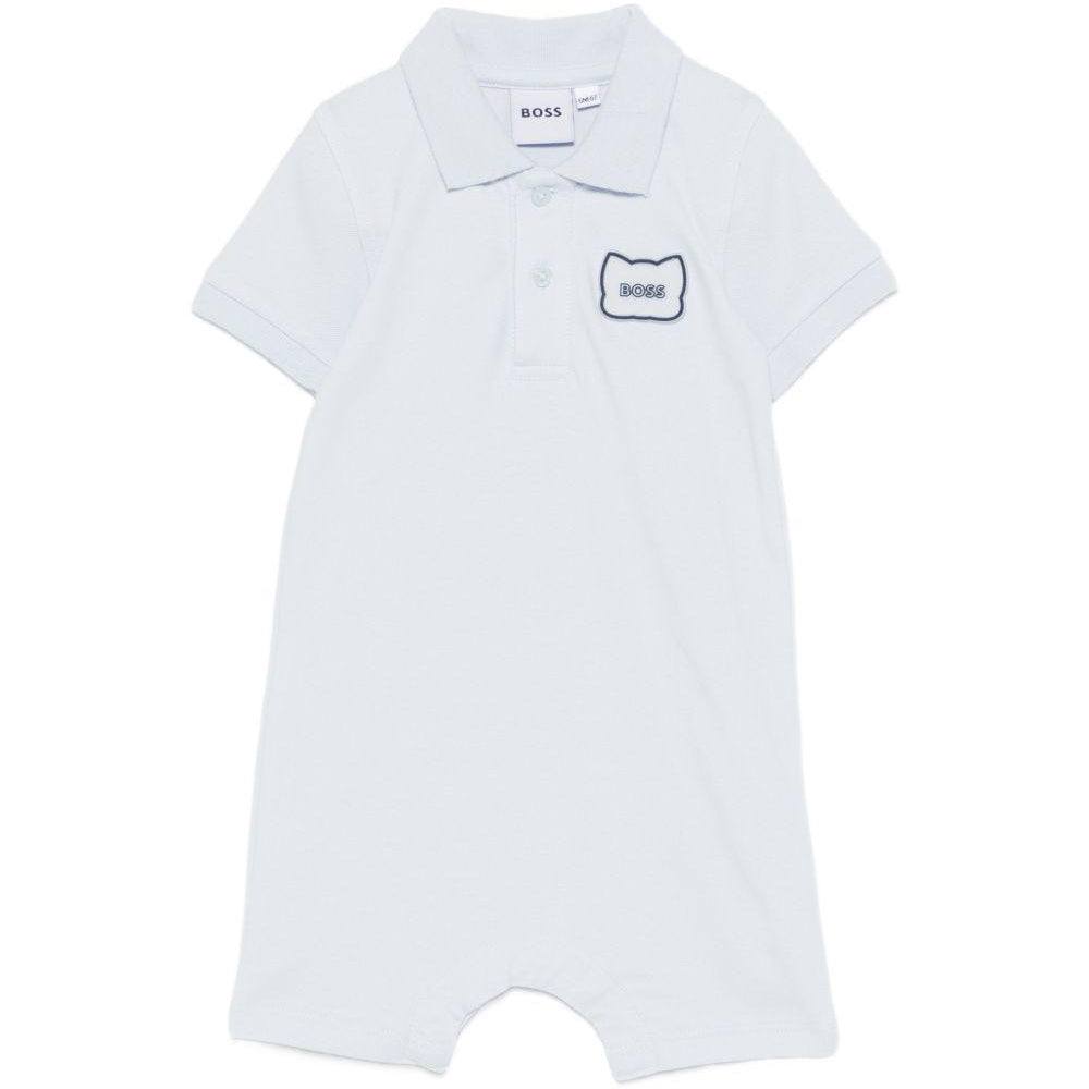 Tutina per neonato Boss Kids azzurra con dettaglio applicato J53033 771 BOSS KIDS