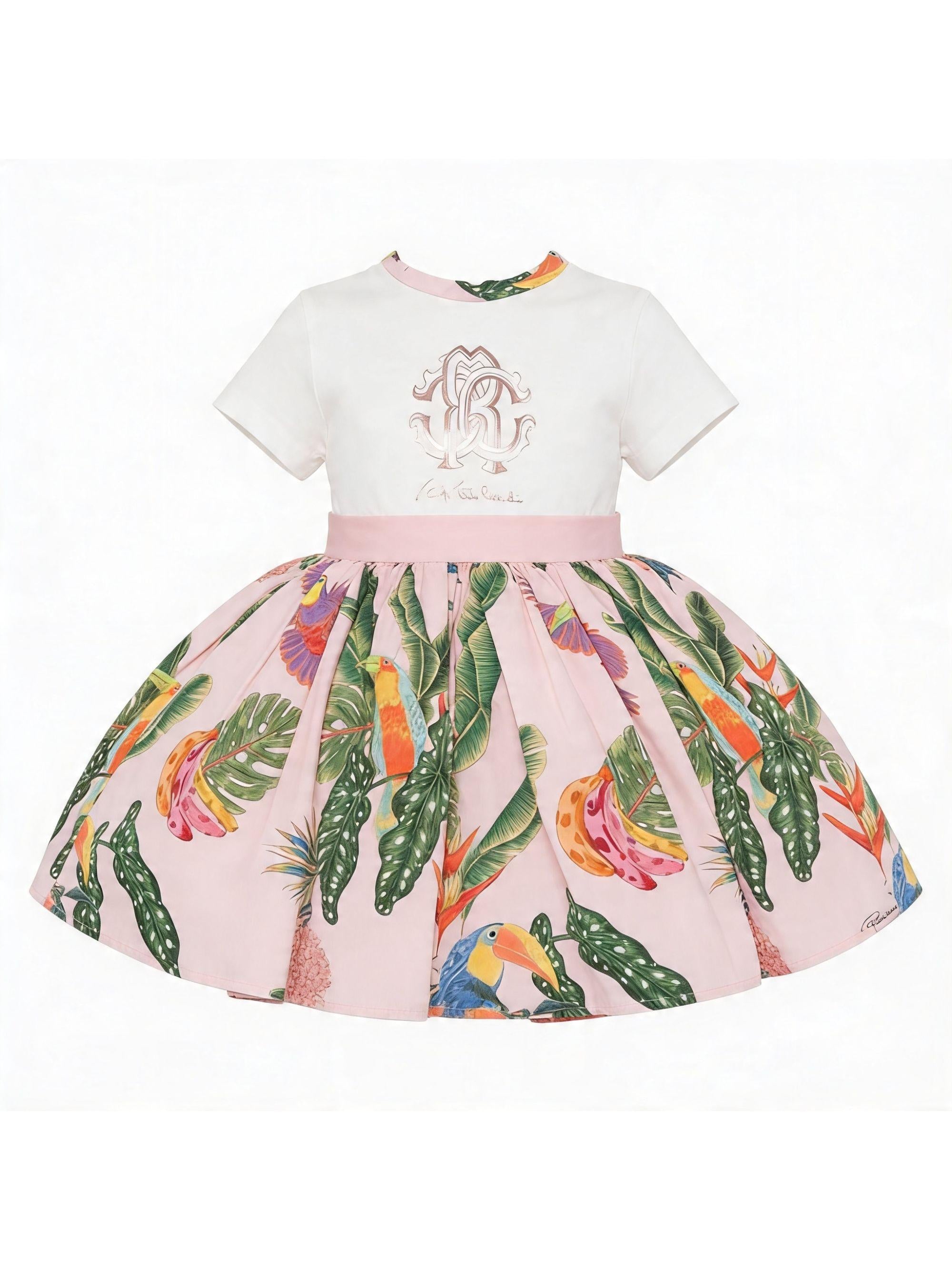 Abito per neonata Roberto Cavalli Kids multicolore con stampa grafica CIP26036VE WHITE ROBERTO CAVALLI KIDS