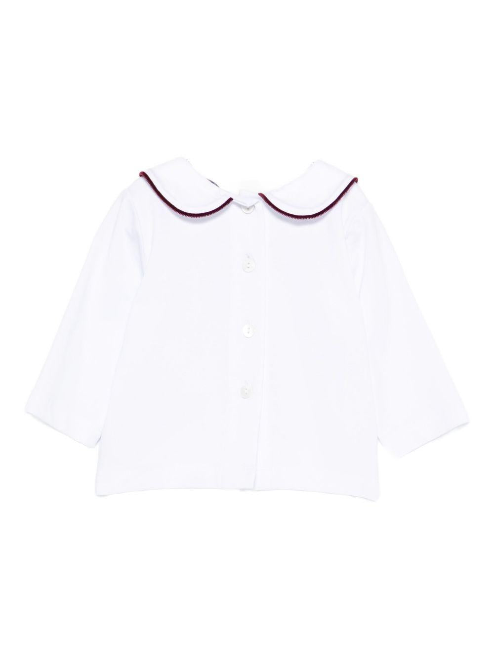 Blusa per neonati Jesurum Baby bianca con colletto con dettaglio rosso CITRINO VAR.4104 JESURUM