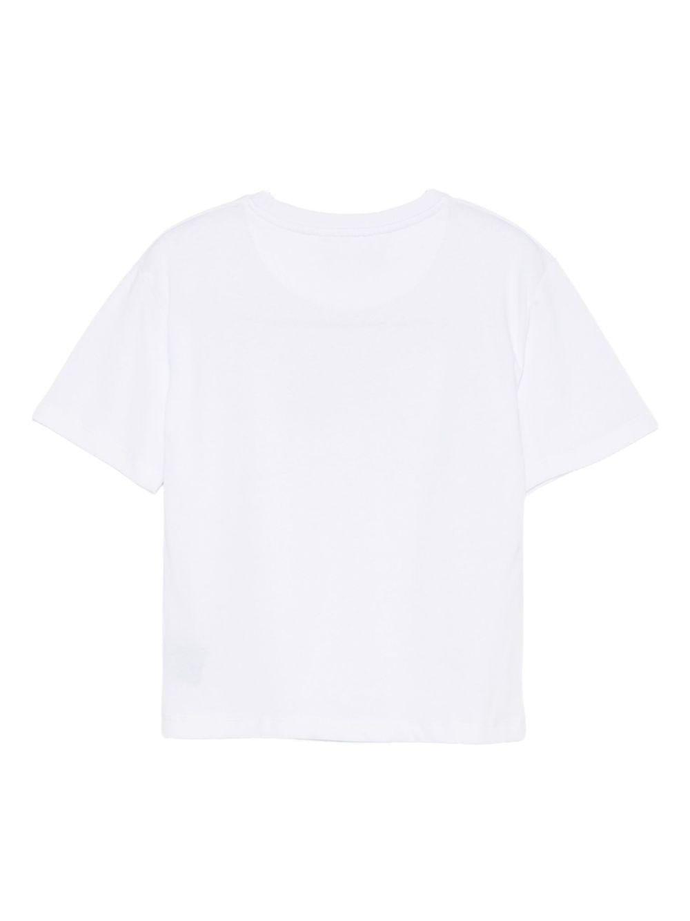 T-shirt per bambino John Richmond Junior bianco con logo in rilievo RBA25008TS WHITE JOHN RICHMOND JUNIOR