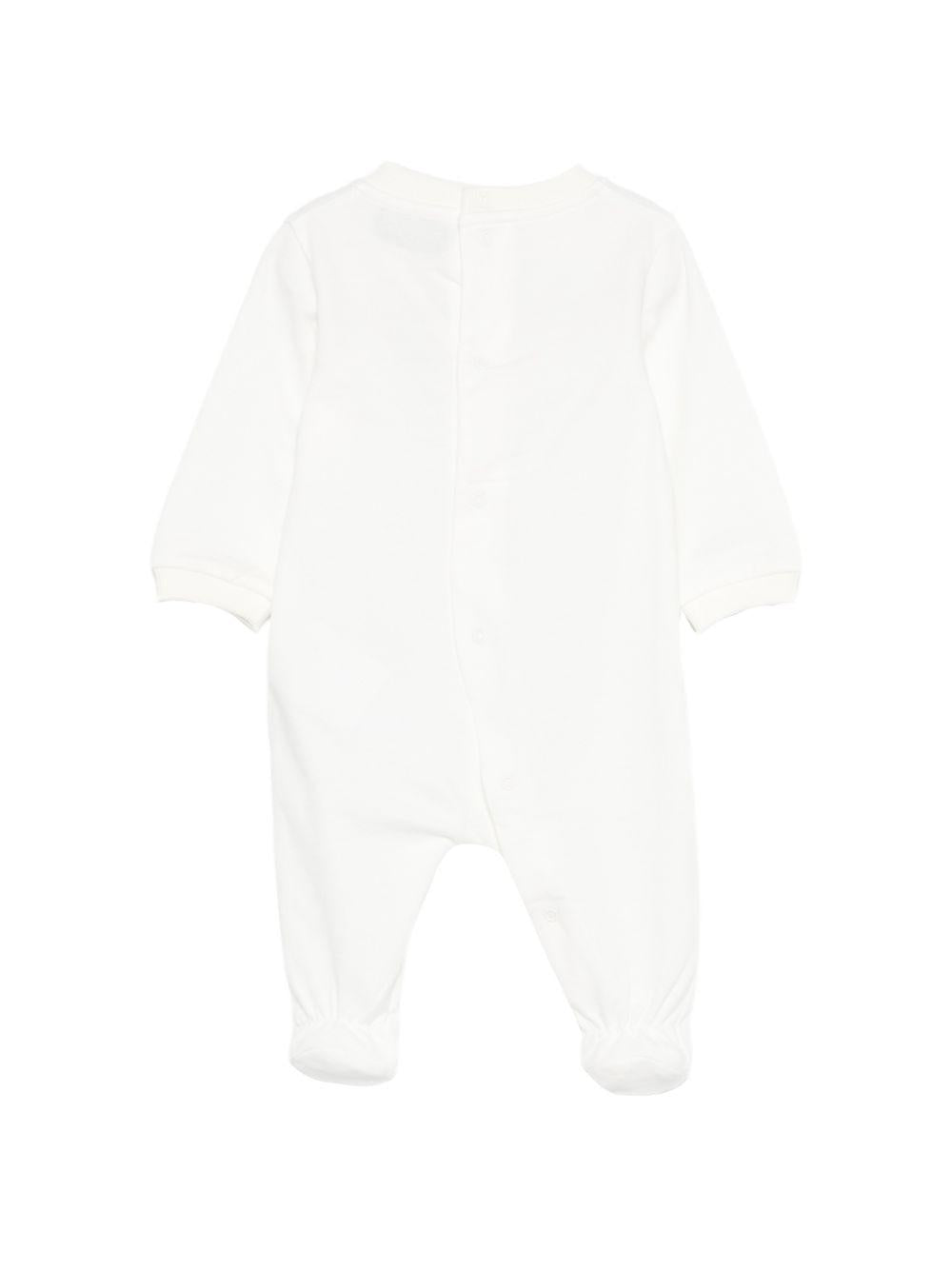 Pigiama per neonato Moschino Kids bianco con stampa Teddy MOY05LLFA07 10063 MOSCHINO KIDS