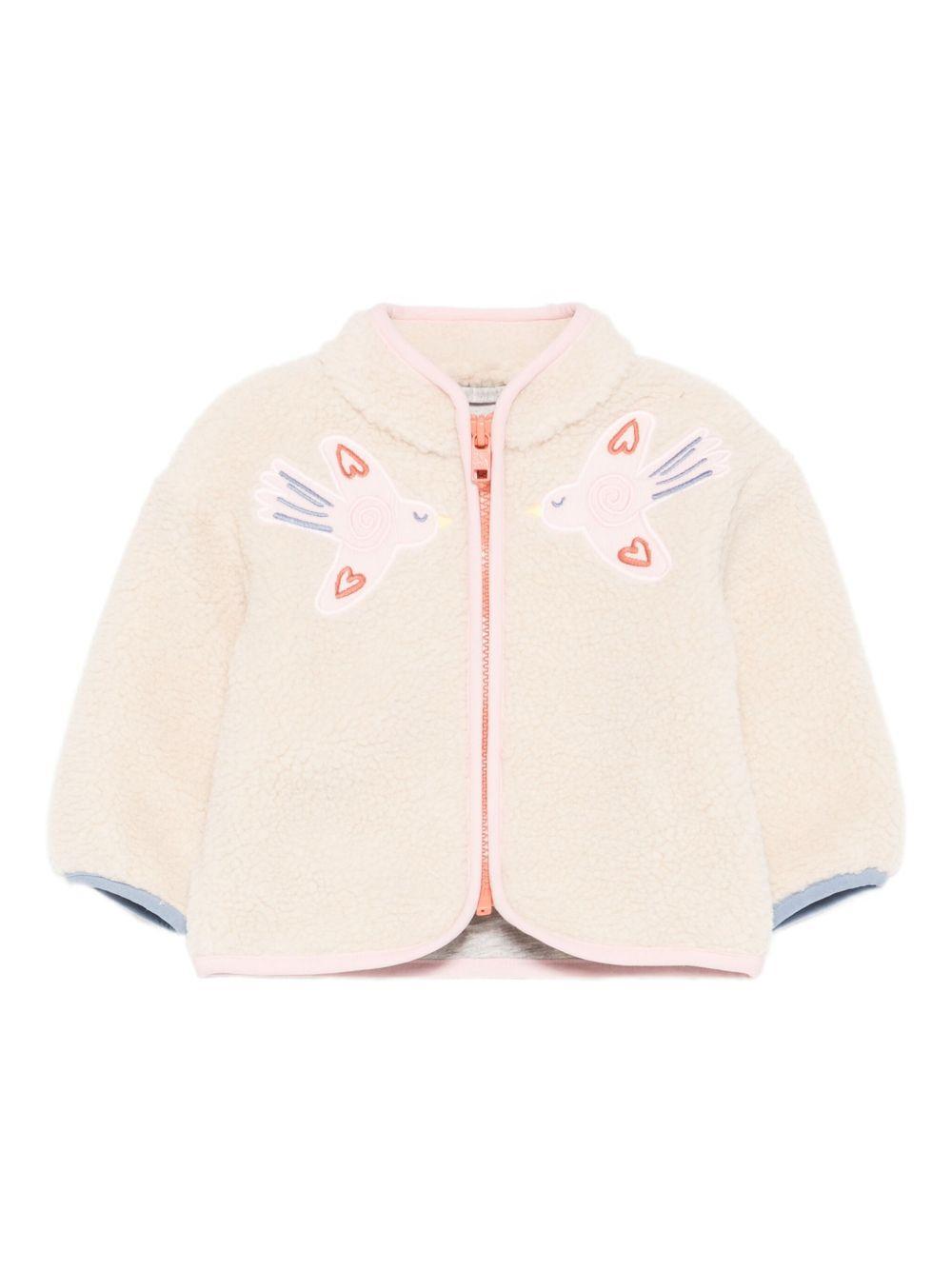 Giacca per neonata Stella McCartney Kids beige con ricamo uccellini TX2057 Z0506 183 STELLA McCARTNEY KIDS