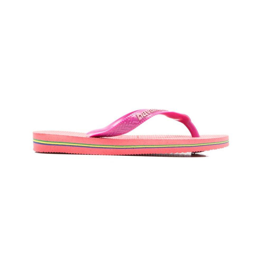Infradito per bambina Havaianas Kids rosa con patch con logo sul lato 4110850 4380 HAVAIANAS KIDS
