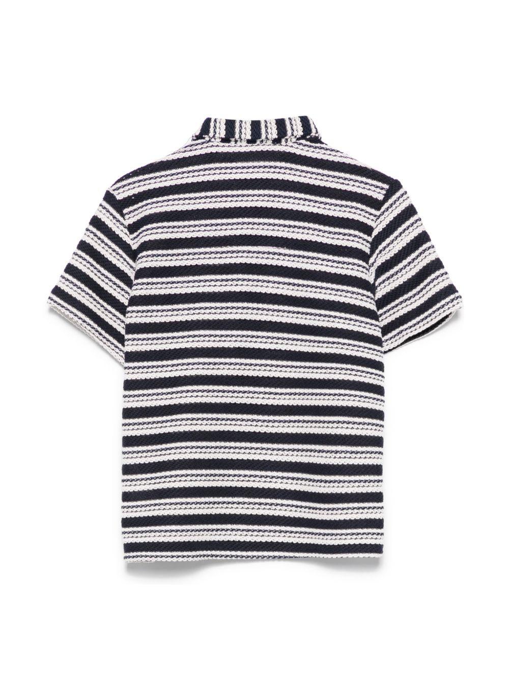 Camicia in maglia per bambino Paolo Pecora Kids blu con colletto alla cubana PP4046 BLU PAOLO PECORA KIDS