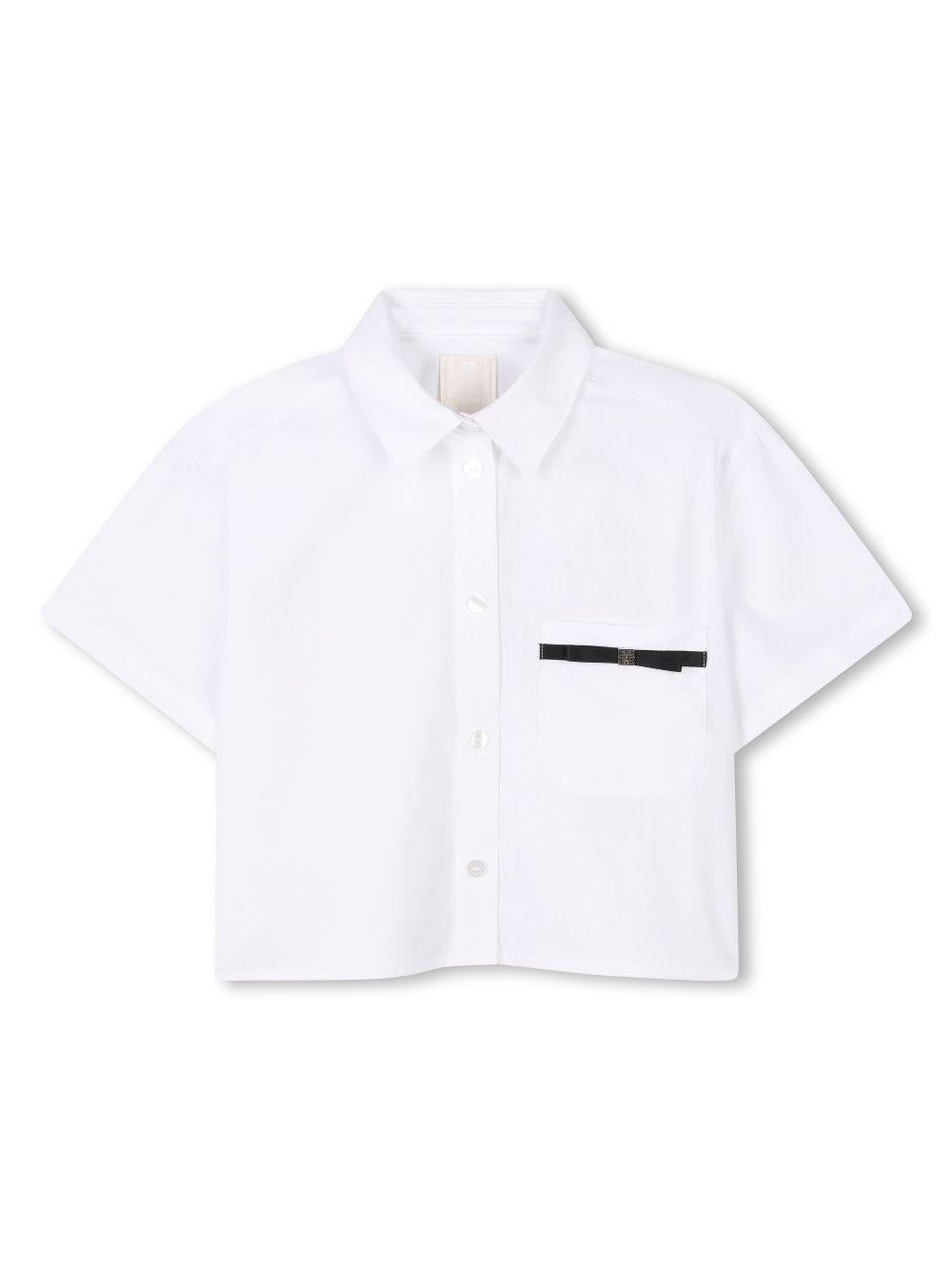 Camicia con applicazione per bambina Givenchy Kids bianco con colletto classico H30756 10P GIVENCHY KIDS