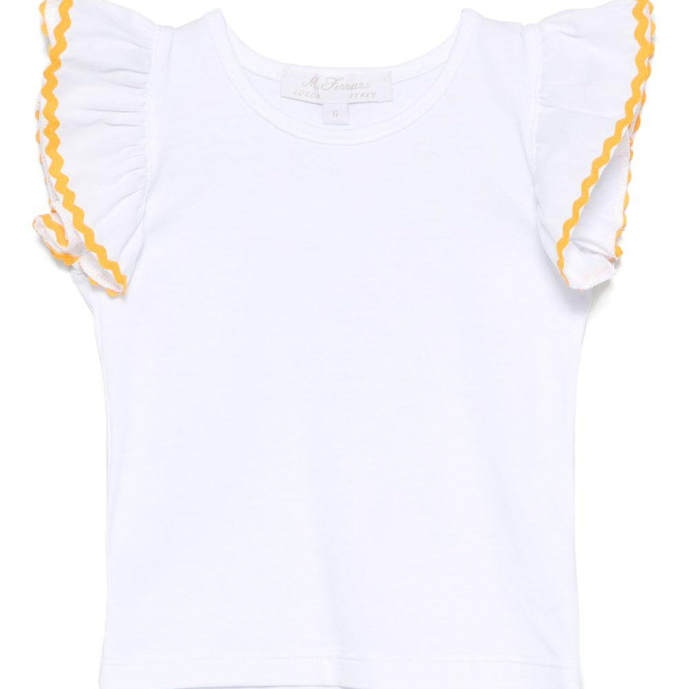 Top per neonata Mariella Ferrari bianco con dettaglio a smerlo TSC3 500 P007 MARIELLA FERRARI