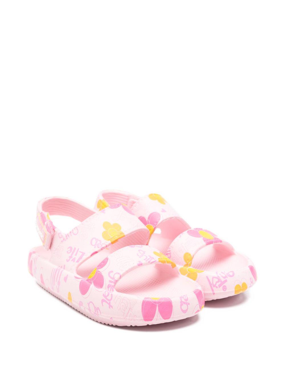 Sandali per bambina Billieblush rosa con stampa floreale all-over U21989 499 BILLIEBLUSH KIDS