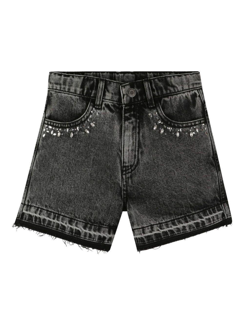 Shorts per bambina Marc Jacobs Kids in denim grigio con decorazione W60597 09B THE MARC JACOBS KIDS