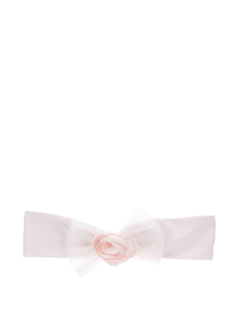 Fascia per neonata Monnalisa rosa con decorazione a fiori 73F007 6207 0091 MONNALISA