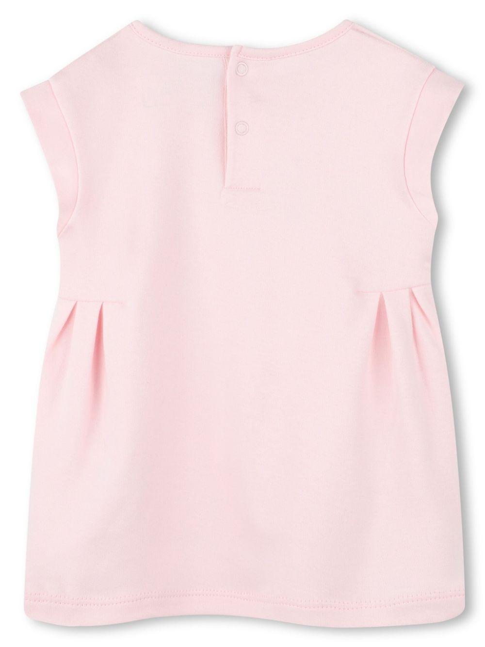 Abito con stampa Choupette per bambina Karl Lagerfeld Kids rosa con orlo dritto Z30510 475 KARL LAGERFELD KIDS