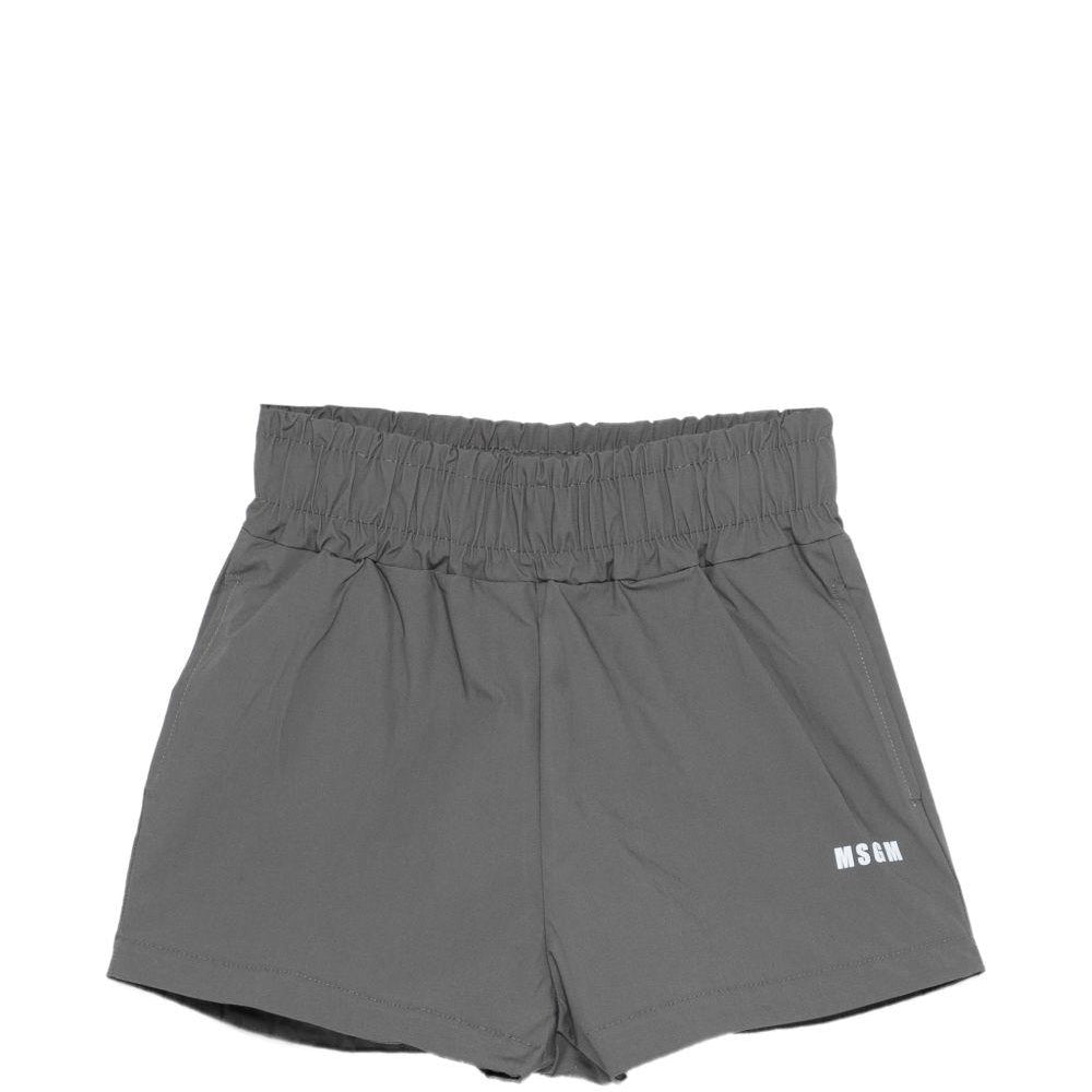Shorts per bambina MSGM Kids grigi con vita arricciata S6MSJGSH164 103 MSGM KIDS