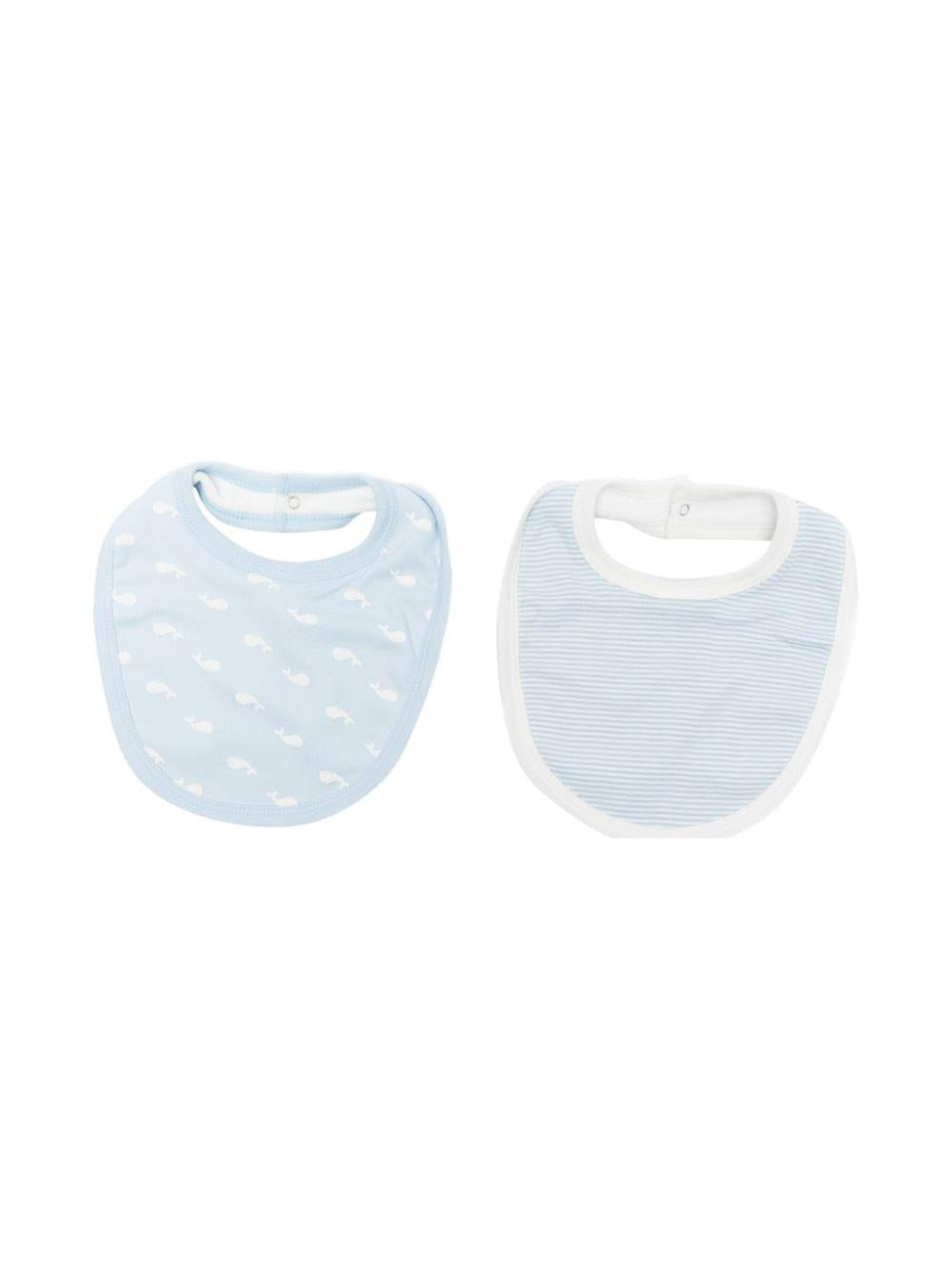 Set di due bavaglini per neonato Petit Bateau azzurri con fantasie diverse A0FFQ 01 PETIT BATEAU KIDS