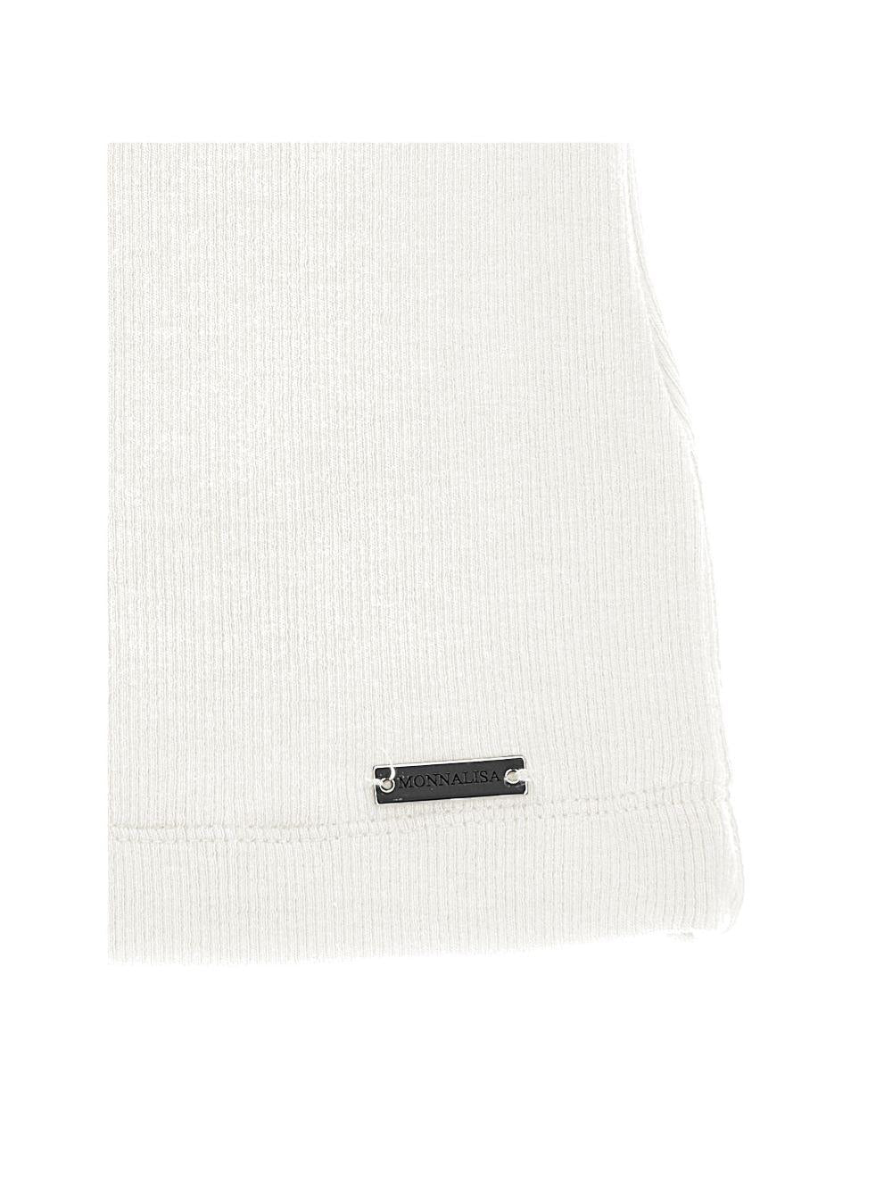Canotta per bambina Monnalisa bianca con placca con logo 17G601 7212 0001 MONNALISA KIDS
